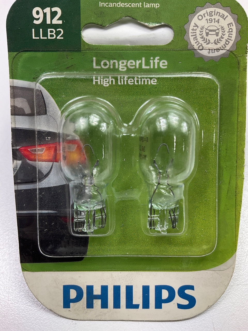 Philips 912LLB2 LongerLife Back Up Lamp Light Bulb 912 - 2 PACK