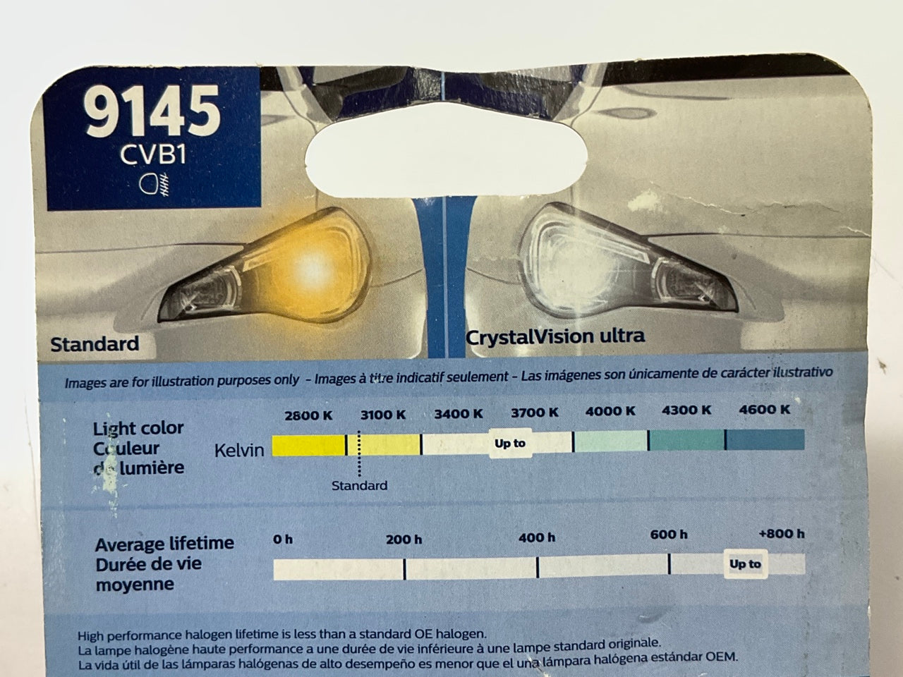 (2) Philips 9145CVB1 Crystalvision Ultra Headlight Headlamp Bulb 12.8V 45W 9145