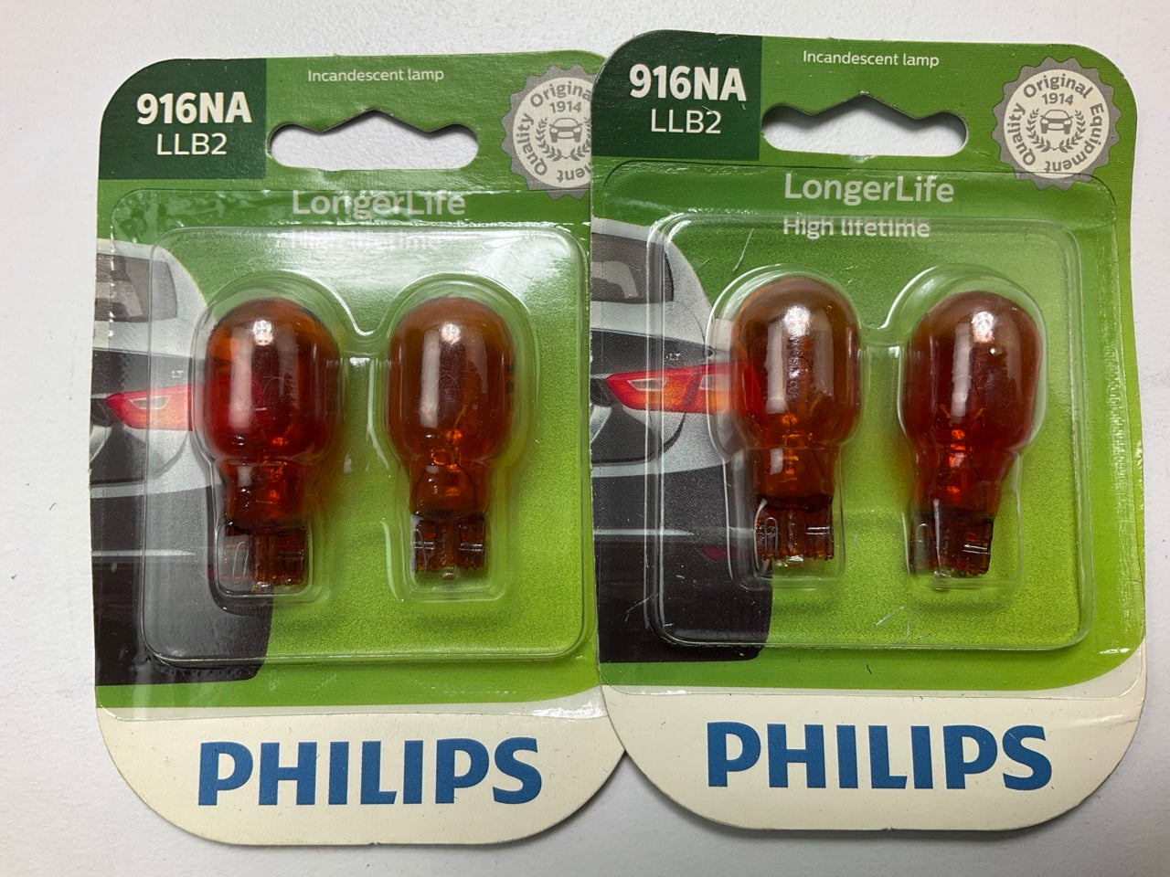 Philips 916NALLB2 LongerLife Amber Side Marker Lamp Light Bulb 916NA - 4 PACK