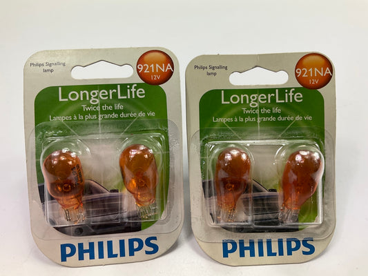 Philips 921NALLB2 Longer Life Amber Turn Signal Parking Lamp Light Bulb - 4 PCS