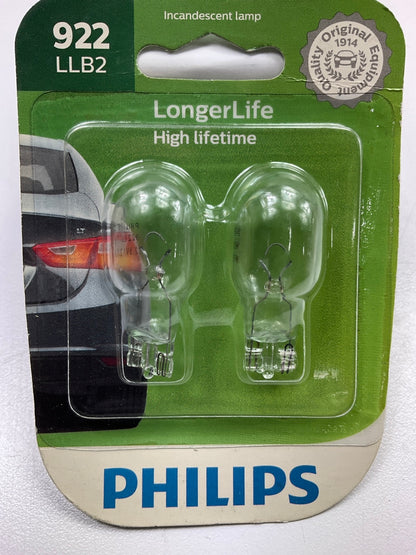 Philips 922LLB2 Longerlife Back Up Lamp Light Bulb 922 - 2 PACK