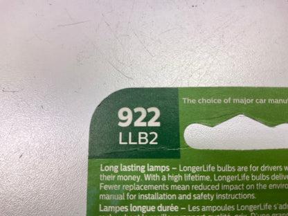 Philips 922LLB2 Longerlife Back Up Lamp Light Bulb 922 - 2 PACK
