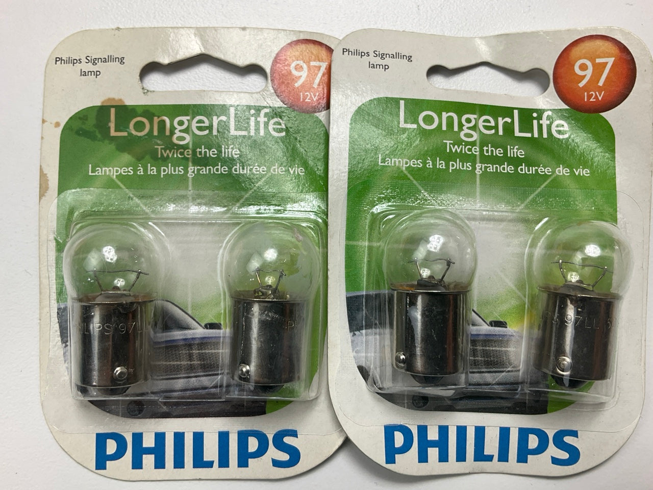 Philips 97LLB2 Longerlife License Plate Lamp Light Bulb 97 - 4 Bulbs Total