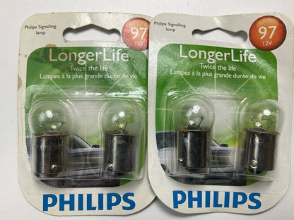 Philips 97LLB2 Longerlife License Plate Lamp Light Bulb 97 - 4 Bulbs Total