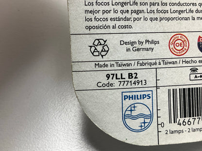 Philips 97LLB2 Longerlife License Plate Lamp Light Bulb 97 - 4 Bulbs Total