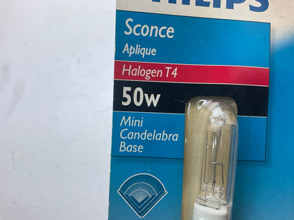 Philips BC50Q-CL Halogen T4 Mini Candelabra Light Bulb 50W