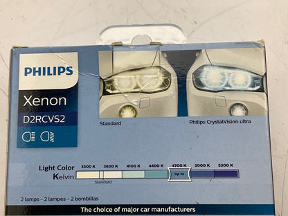 (2) Philips Xenon CrystalVision Ultra D2R Headlight HID Light Bulbs D2RCVS2