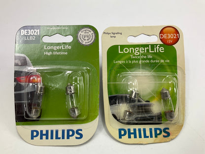 4 Bulbs Total - Philips DE3021LLB2 Longerlife Glove Box Lamp Light Bulb DE3021