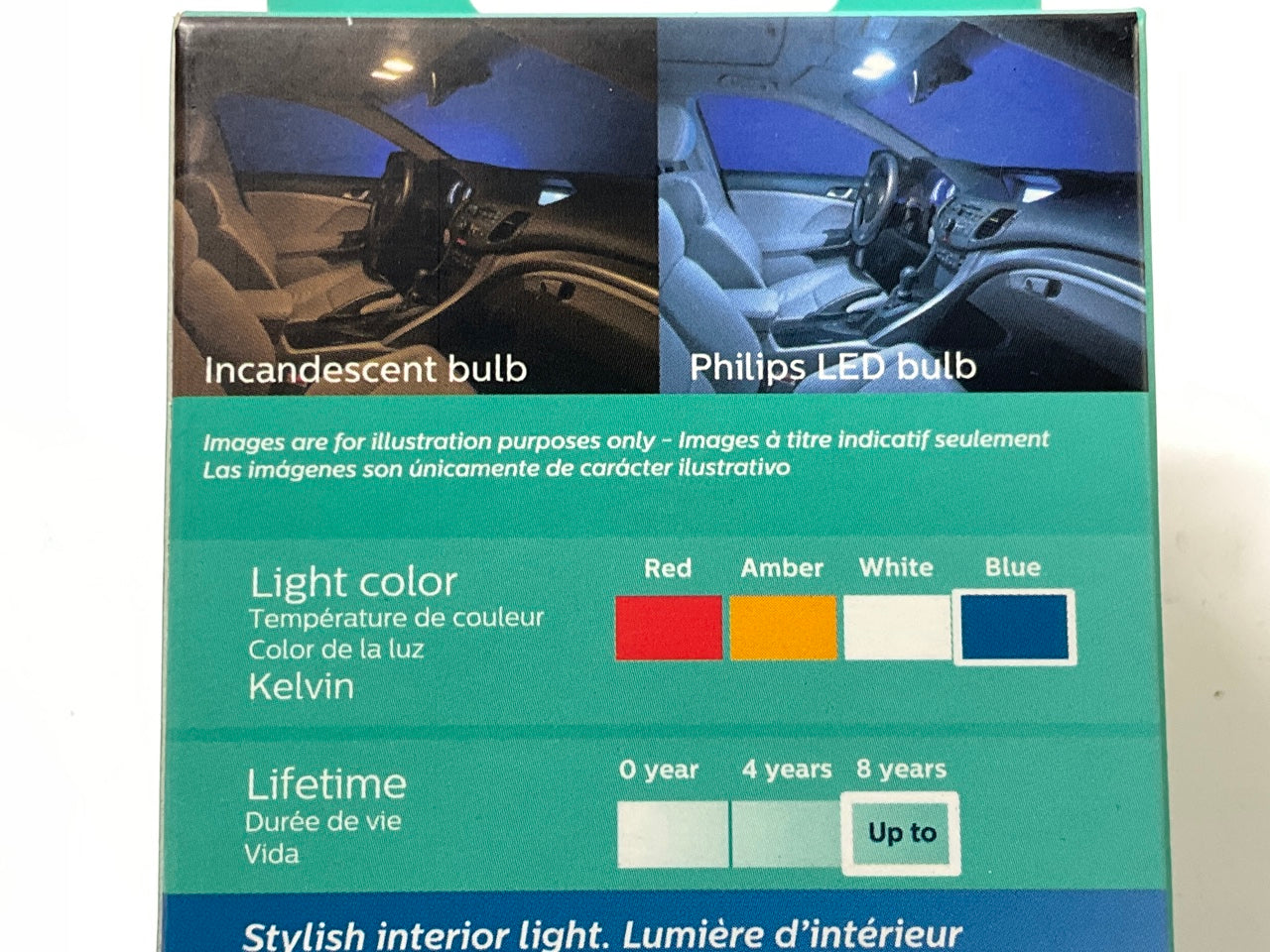 Philips DE3175BLED Ultinon LED Blue Dome Lamp Light Bulb 3157