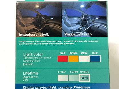Philips DE3175BLED Ultinon LED Blue Dome Lamp Light Bulb 3157