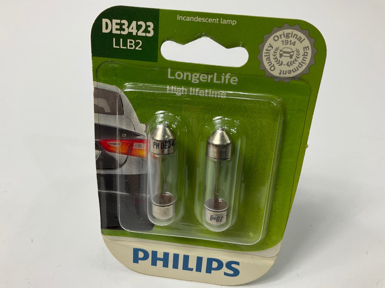 Philips DE3423LLB2 Longerlife License Plate Light Bulb DE3423 - 2 Pack