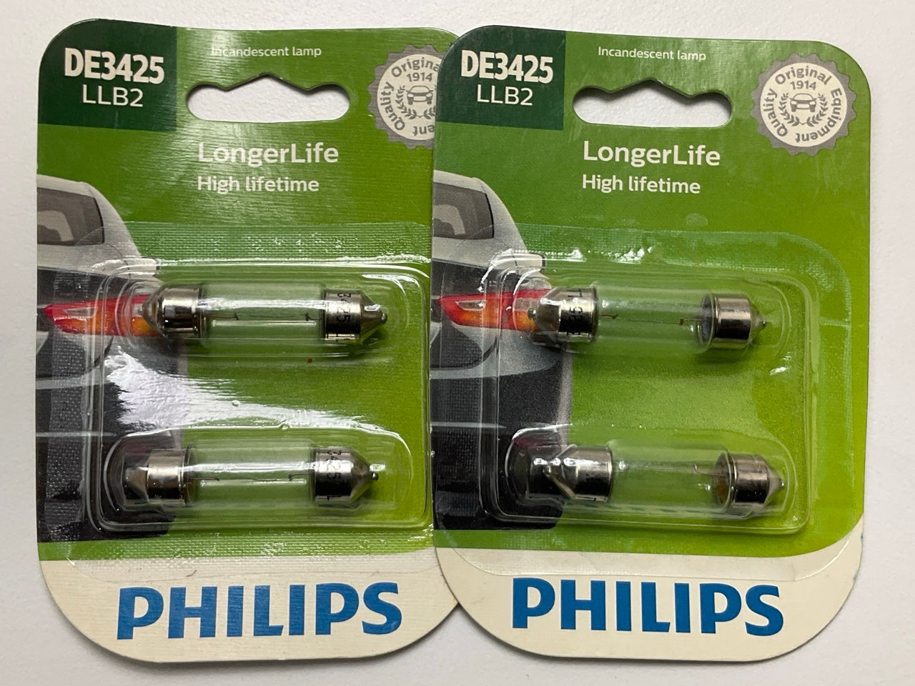 2 Packs Of 2 Each - Philips DE3425LLB2 LongerLife Light Bulbs # 3425