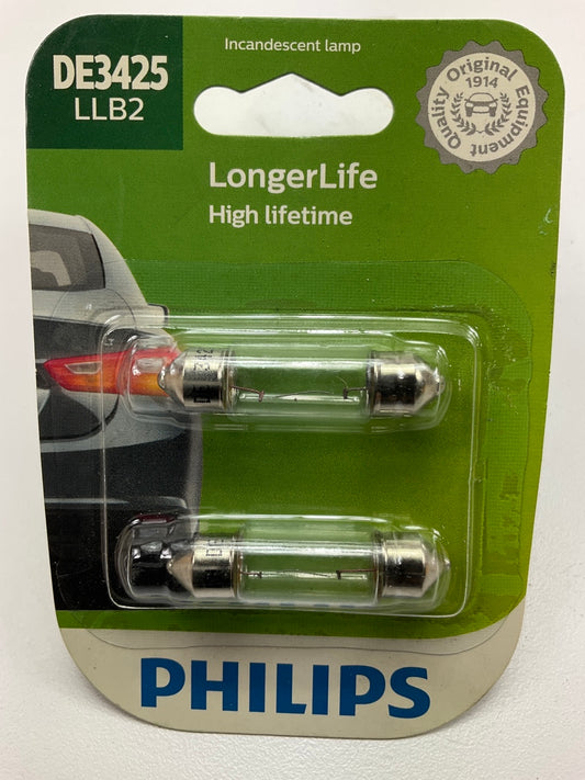 Philips DE3425LLB2 LongerLife Dome Lamp Light Bulb 3425 - 2 PACK