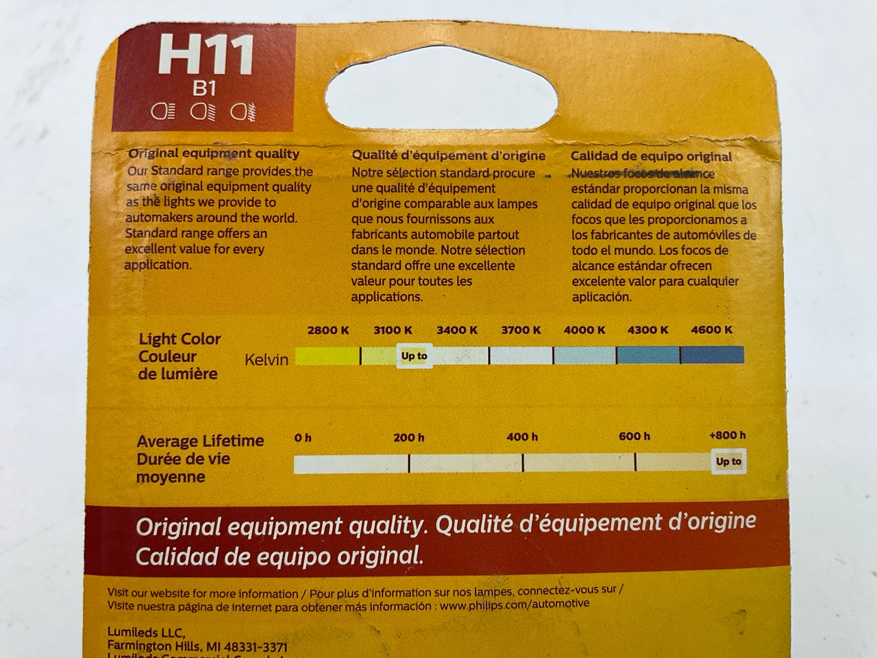 Philips H11B1 Standard Headlight Fog Light Bulb - H11