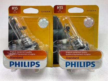 (2) Philips H15B1  H15 B1 Standard Halogen Replacement Headlight Light Bulbs