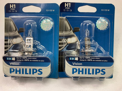 (2) Philips H1PRB1 Vision Headlamp Headlight Lamp Light Bulb H1