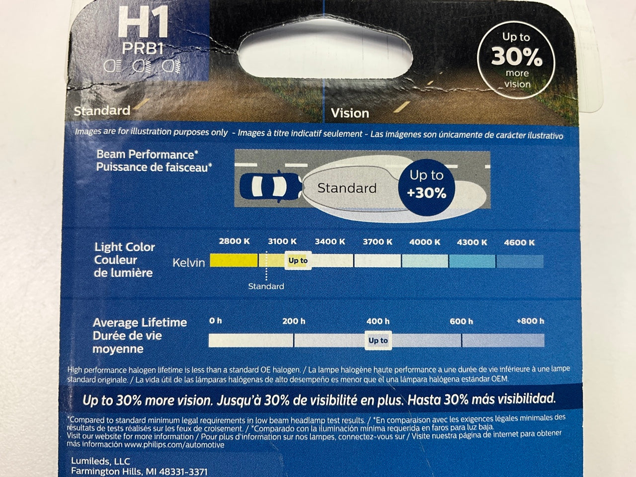 Philips H1PRB1 Vision Headlamp Headlight Lamp Light Bulb H1