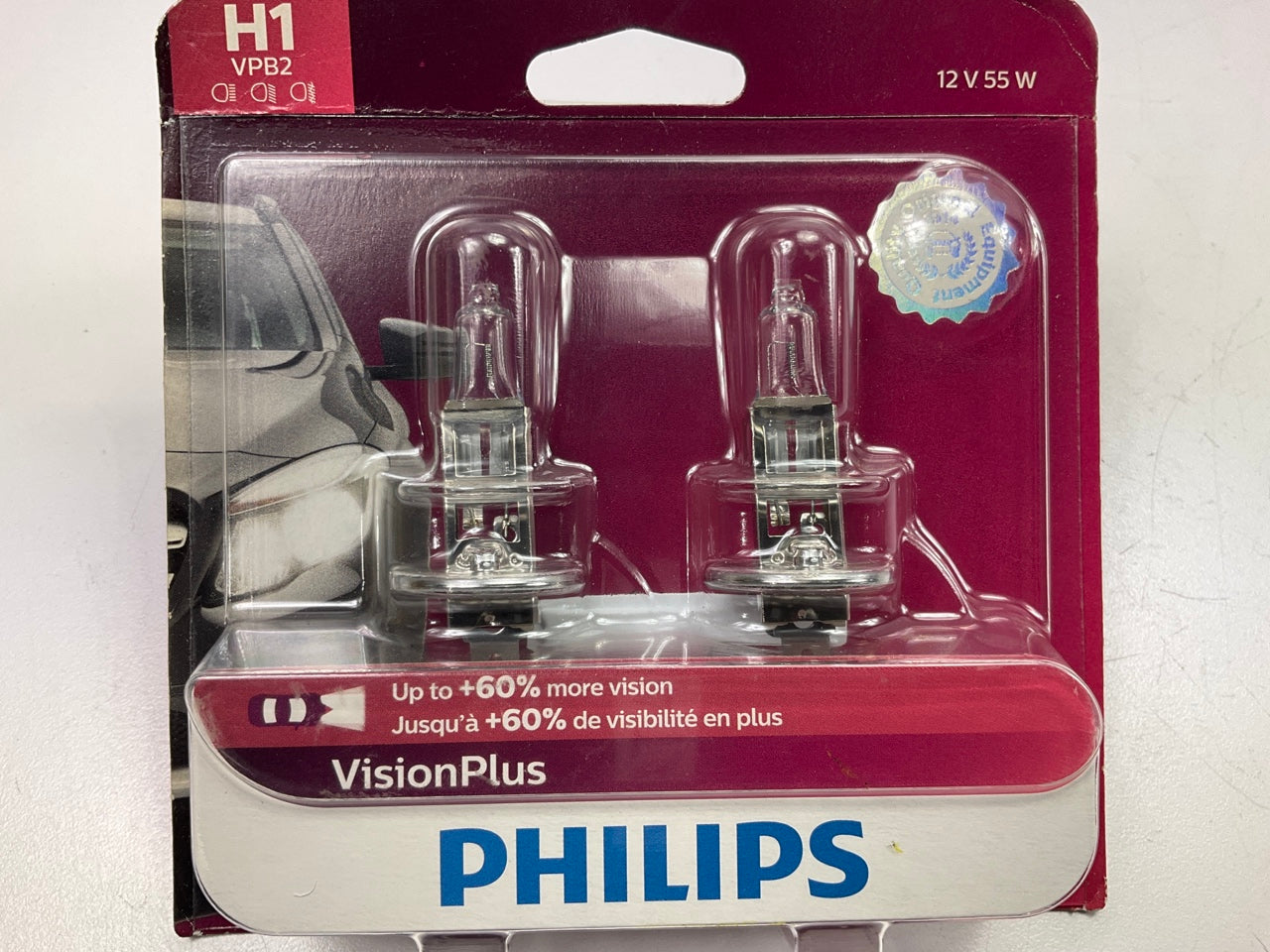 Philips H1VPB2 Visionplus Headlamp Headlight Lamp Light Bulb H1 - 2 PACK