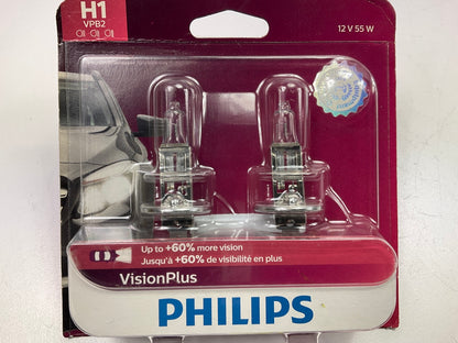 Philips H1VPB2 Visionplus Headlamp Headlight Lamp Light Bulb H1 - 2 PACK