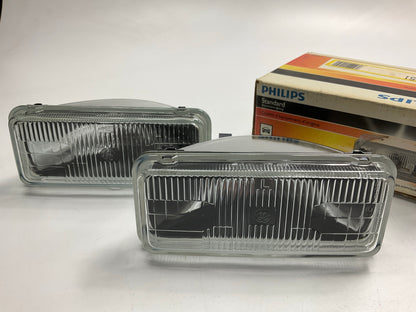 (2) GE Bulbs In Philips Box - H4351 Sealed Beam Headlight Headlamp Bulb