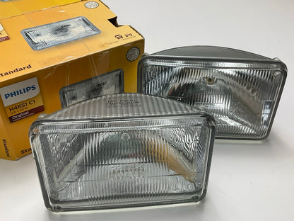 (2) Philips H4651C1 4''x6'' Headlight Head Lamp 50 Watts Replaces # 4651 / H4651