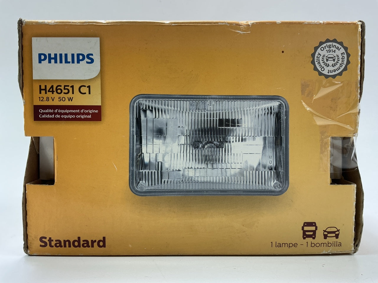 Philips H4651C1 4''x6'' Headlight Head Lamp 50 Watts Replaces # 4651 / H4651