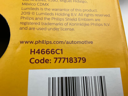 (2) Philips H4666C1 Sealed Beam Headlamp Headlight Lamp Light Bulb H4666