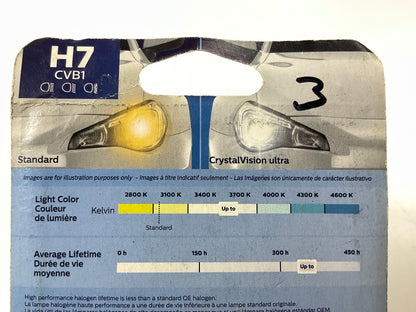 Philips H7CVB1 Crystalvision Ultra Headlamp Headlight Light Bulb H7