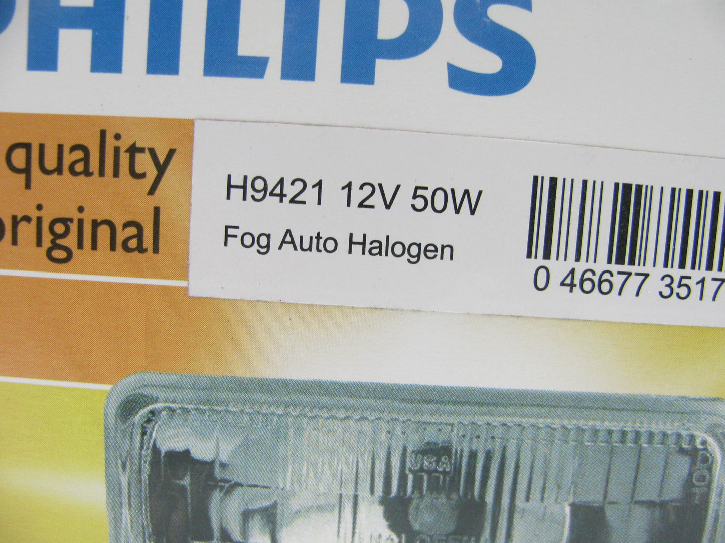 (2) Philips H9421 Sealed Beam Halogen Light Lamp Bulb 12.8V 50W 3.60''X5.90''