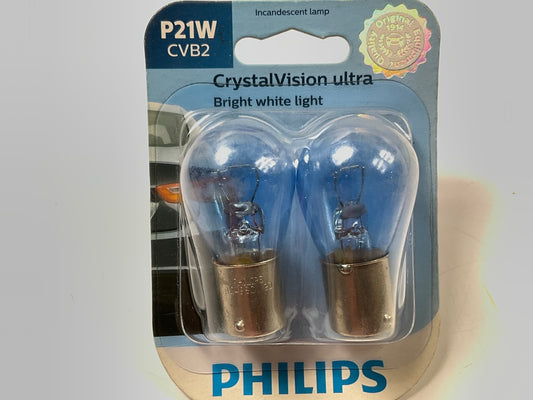 Philips P21WCVB2 CrystalVision Ultra Back Up Lamp Light Bulb P21W - 2 PACK