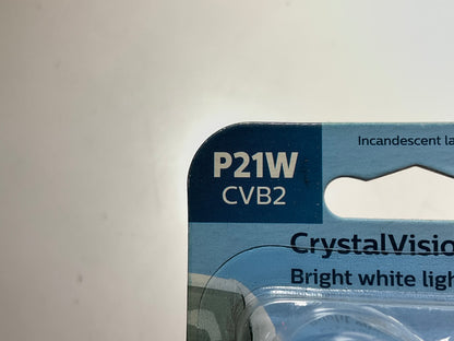 Philips P21WCVB2 CrystalVision Ultra Back Up Lamp Light Bulb P21W - 2 PACK