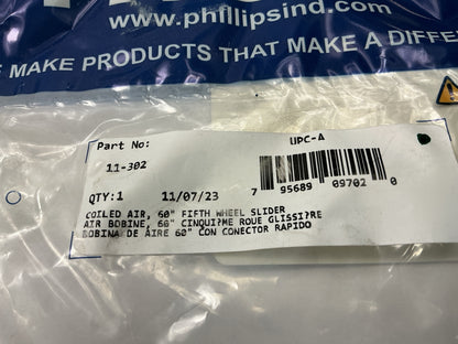Phillips 11-302 60'' 5th Wheel Sliding Air Hose Air Coil W/ Swivel Fitting