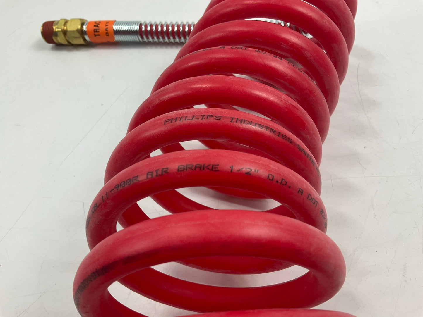 Phillips 11-310 Emergency Coiled Air Brake Hose 12 Foot Red Heavy Duty