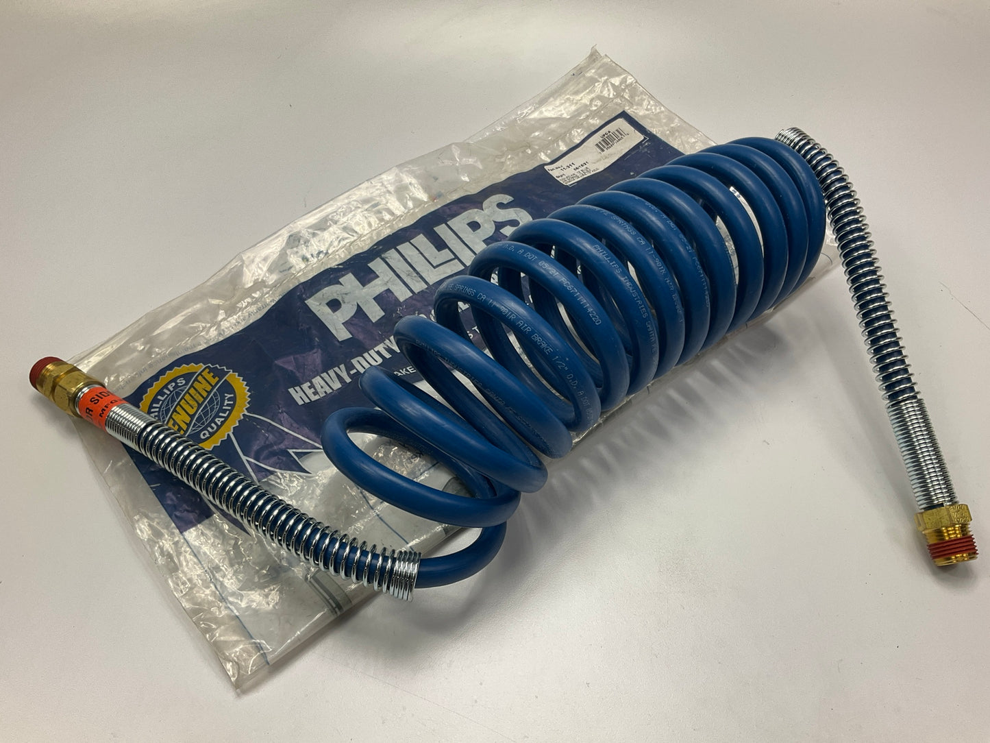 Phillips 11-311 Heavy Duty 12 Foot Coiled Air Brake Hose, 12', Blue (service)