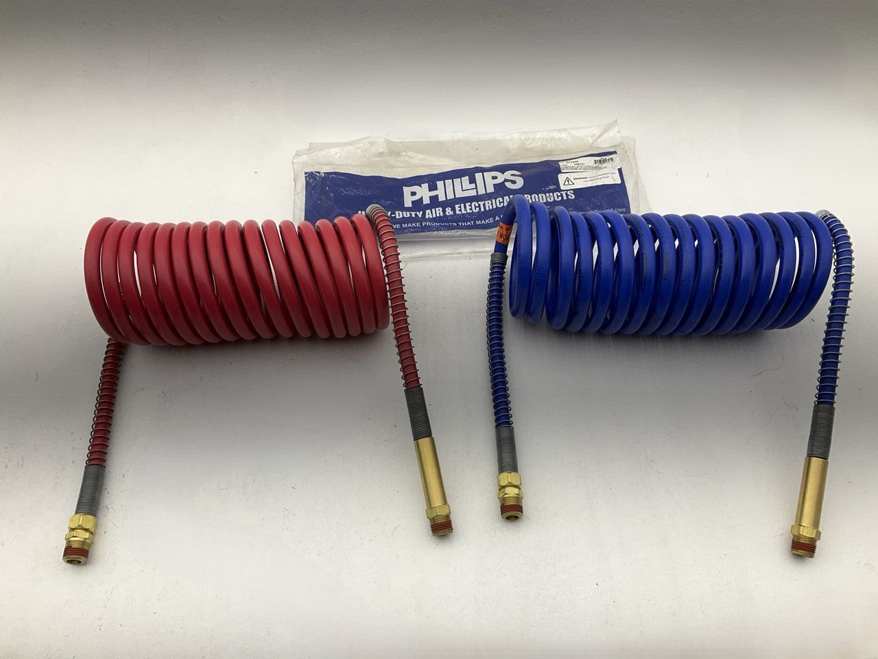 PHILLIPS 11-5200 20' Polar Air Coiled Air Hose Assembly Red/Blue With Power Grip
