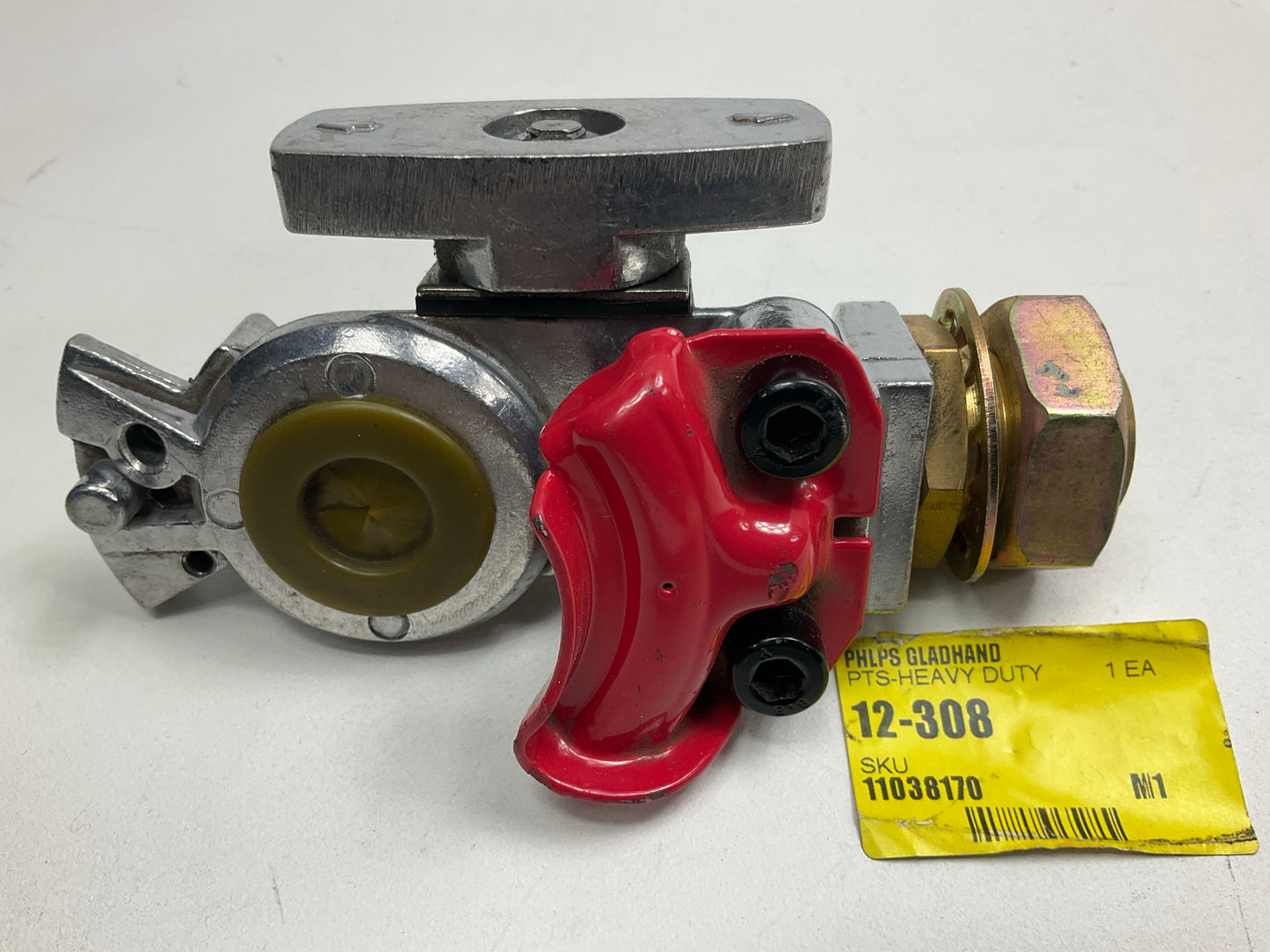 Phillips Industries 12-308 - Gladhand - Integrated Shut-Off, Red (Emergency)