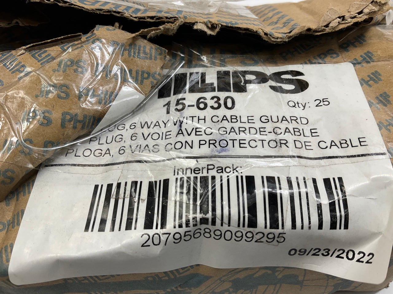 (6) Phillips 15-630 6-Way Connector Plug With Cable Guard Zinc Die-Cast Housing