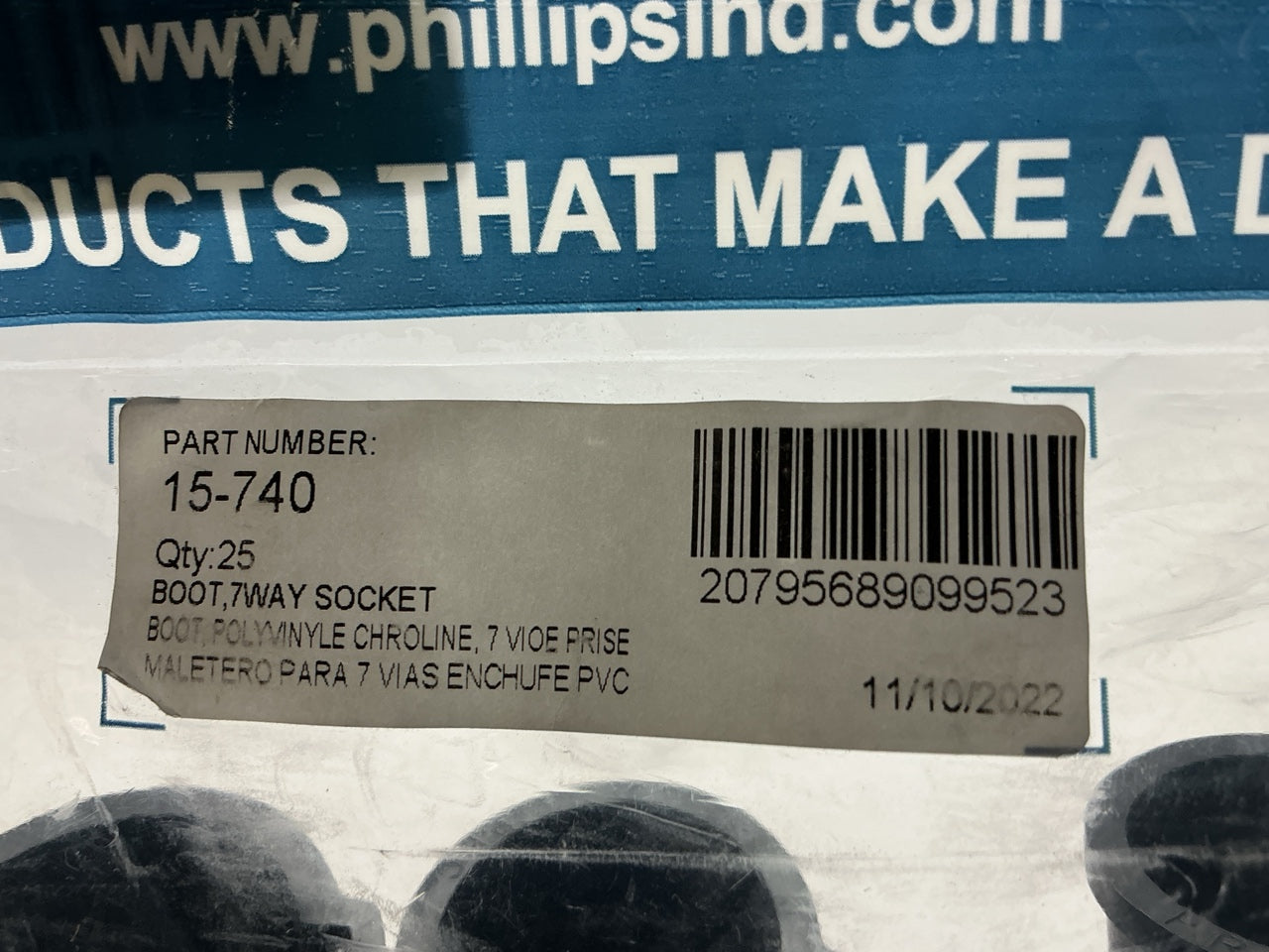Phillips 15-740 Rubber Socket Boots For 7-Pin Sockets & Phillips 15-320, 25 Pcs