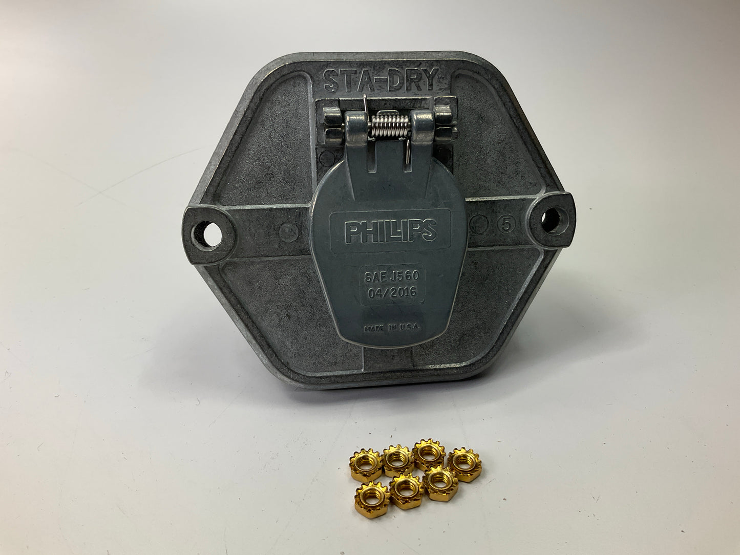 Phillips 15-750 Trailer Receptacle Socket - 7-Way, Low-Profile,  Split Pin