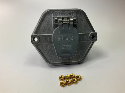 Phillips 15-750 Trailer Receptacle Socket - 7-Way, Low-Profile,  Split Pin