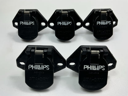 (5) PHILLIPS 16-720 Sta-Dry 7-Way Nylon Receptacle Split Pin Socket Connector