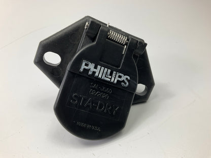 PHILLIPS 16-724 Sta-Dry 7-Way Receptacle Socket 2-Hole Split Pin Bullet Terminal