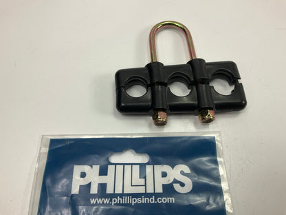 PHILLIPS 17-157 2-piece ABS Clamp Hose Holder, 3-Hole (3/4'' Hose Size)