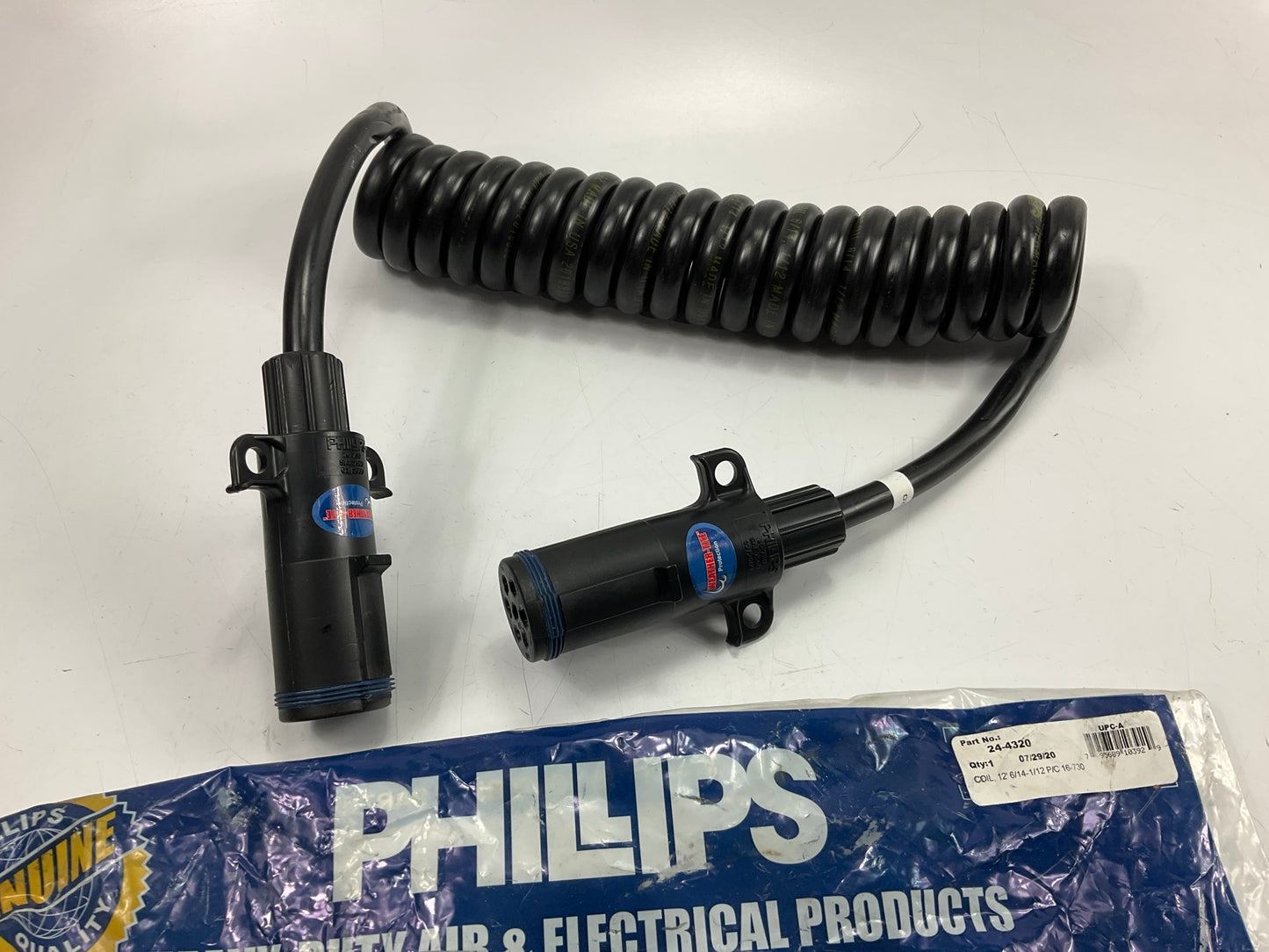 Phillips 24-4320 Trailer Power Cable Permacoil 12 Feet Cable, NON-ABS