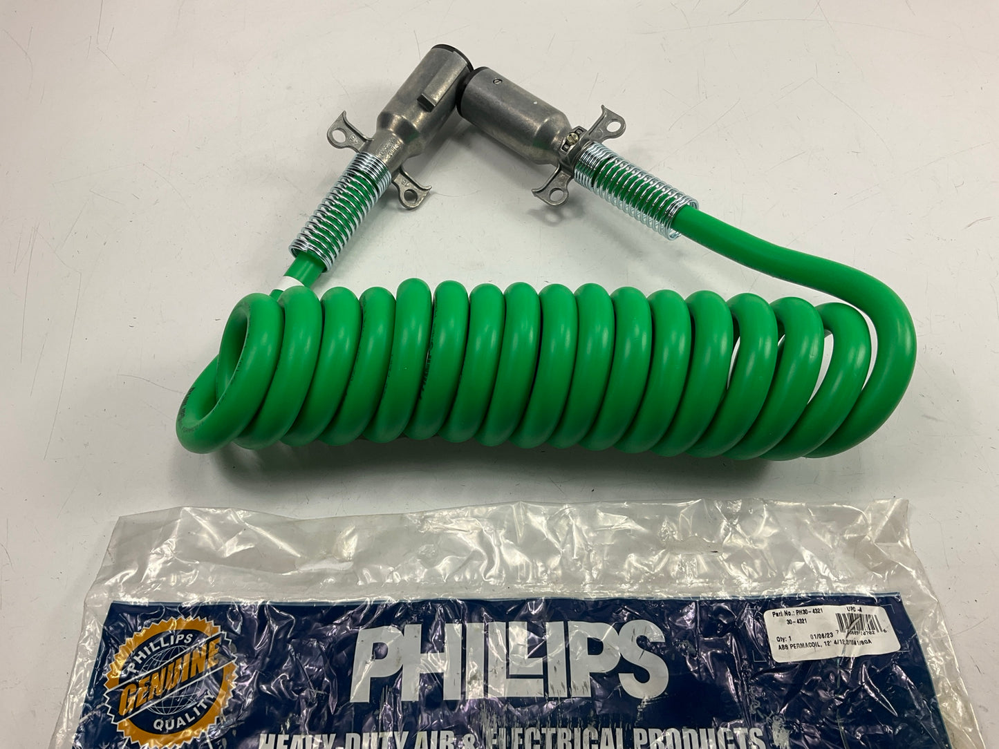 Phillips 30-4321 7-Way Permacoil Cable Assembly, ABS - 4/12, 2/10, GA & 1/8 GA