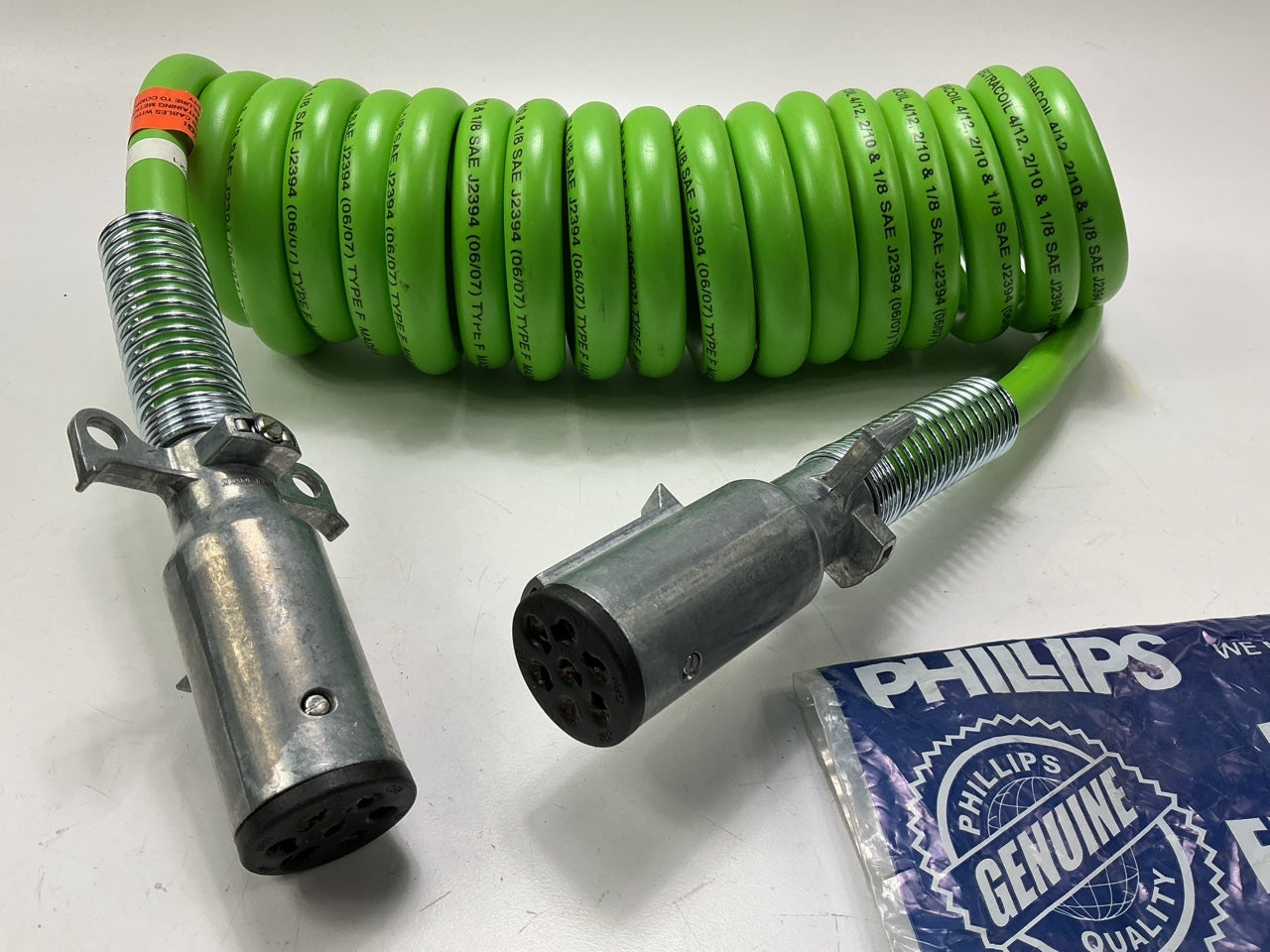 Phillips 30-9621 ABS Coiled Cable 15' Zinc Die-Cast Plugs 15' ABS LECTRACOIL