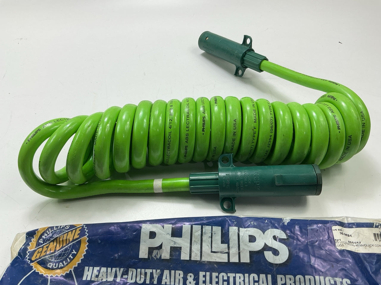 Phillips Industries 30-9624 ABS Coiled Cable 15 Feet, With Quick Change Plug QCP