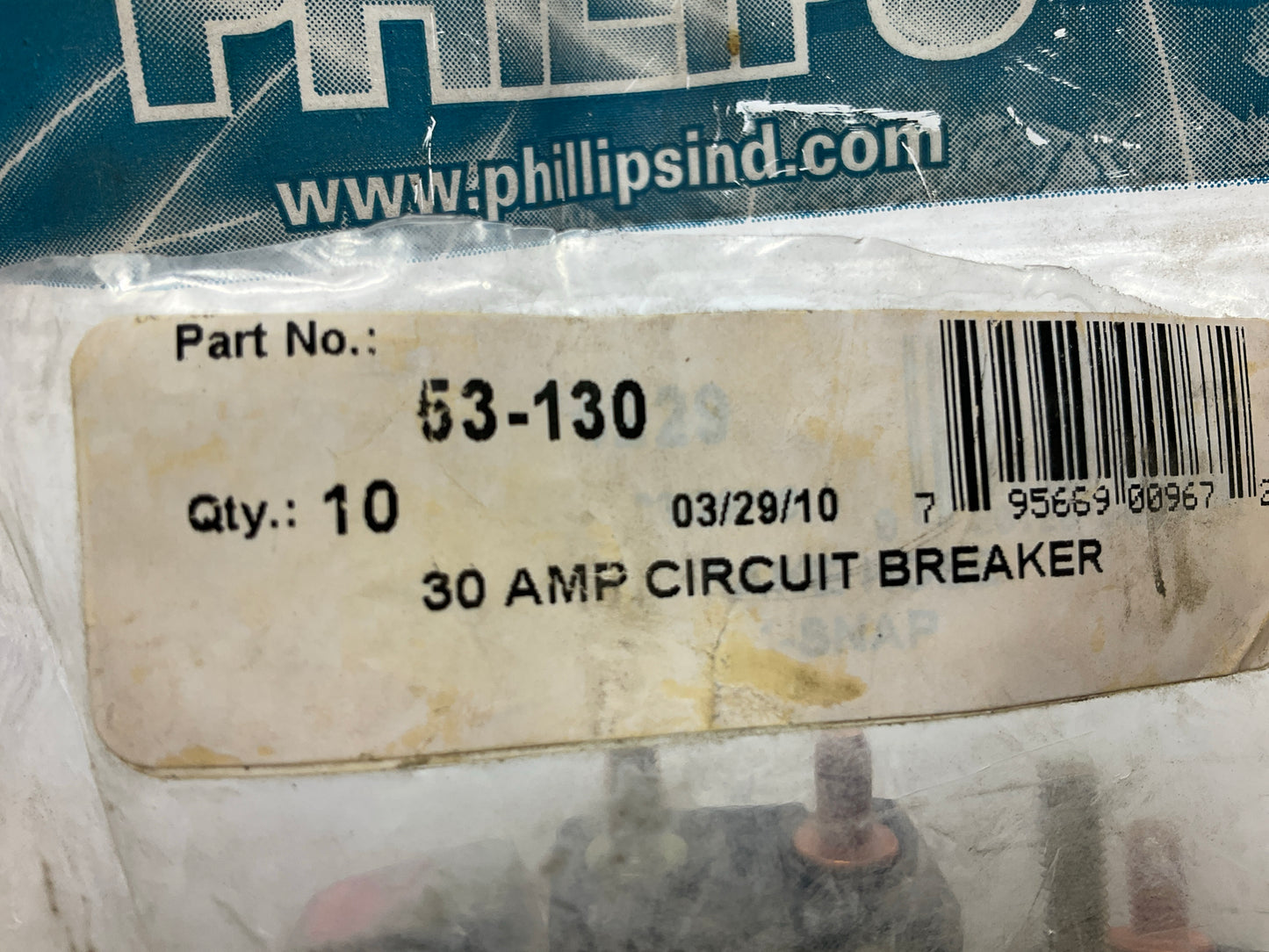 Philips 53-130 (30 Amp) Circuit Breaker, Pack Of 10