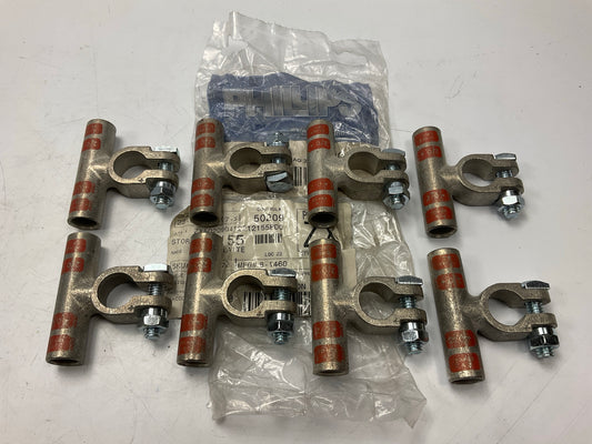 (8) Phillips 8-1460 Battery Terminals - Flag, Copper, Positive, 2/0 Gauge