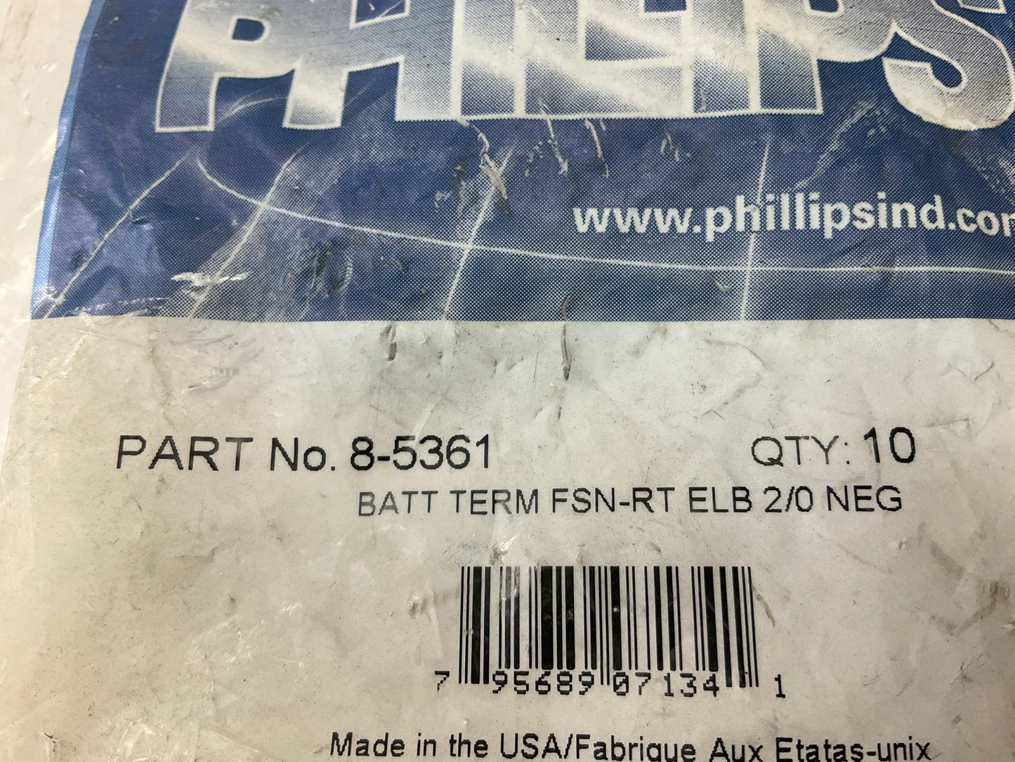(10) Phillips 8-5361 Heavy Duty Truck Elbow Battery Terminals 2/0 Gauge Negative